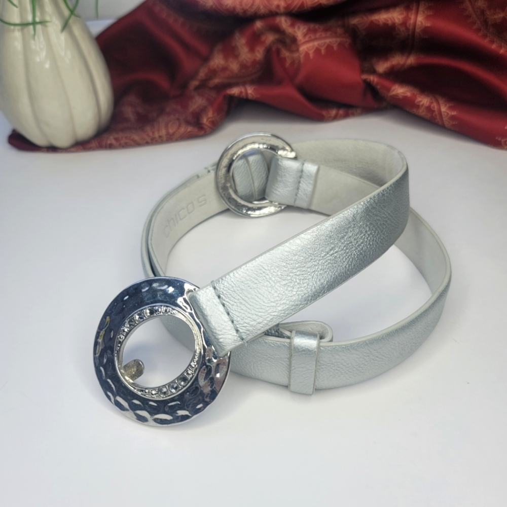 Chico's Silver Belt Size S/M